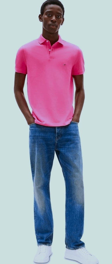 Load image into Gallery viewer, Tommy Hilfiger Mens IM 1985 Regular Fit Polo - Fashion Fuschia
