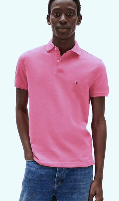 Tommy Hilfiger Mens IM 1985 Regular Fit Polo - Fashion Fuschia