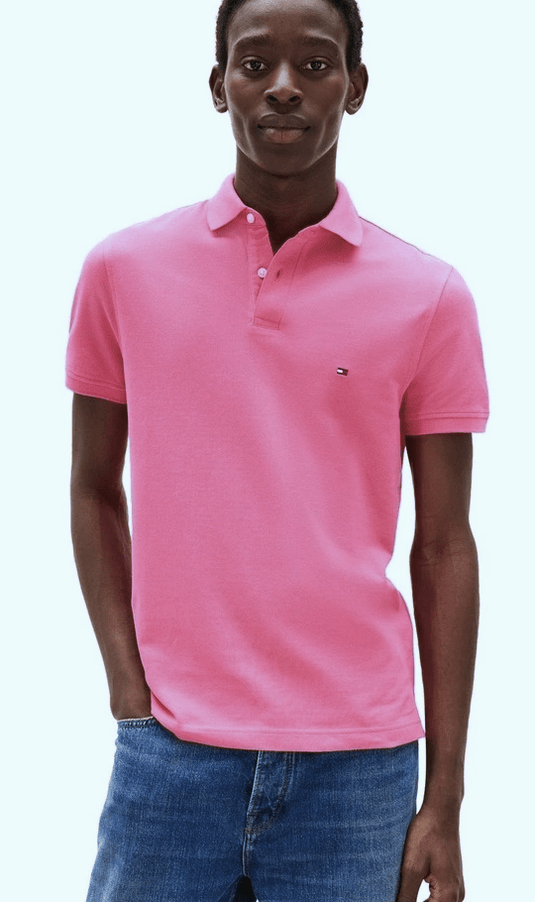 Tommy Hilfiger Mens IM 1985 Regular Fit Polo - Fashion Fuschia