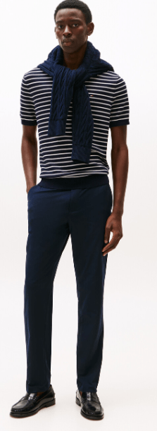 Tommy Hilfiger Mens Denton Knit Technical Chino Straight Fit Pant - Desert Sky