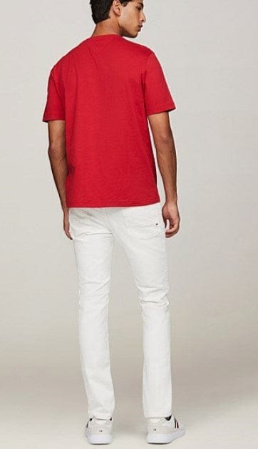 Load image into Gallery viewer, Tommy Hilfiger Mens Crew Neck Logo Panel T-Shirt - Medium Red
