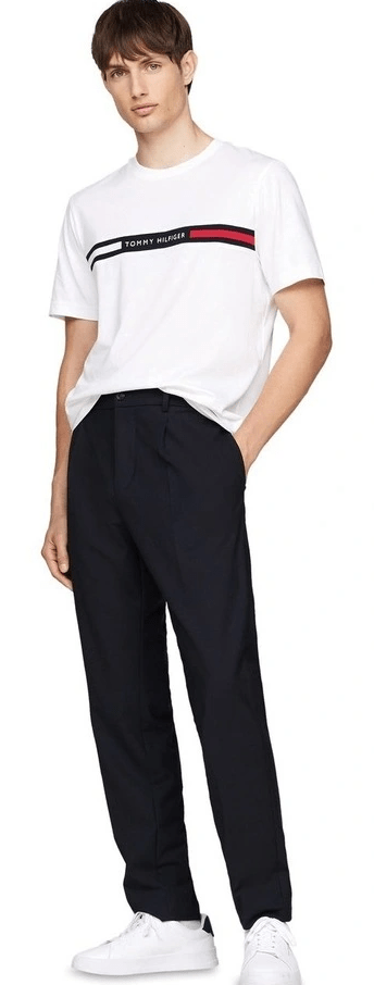 Tommy Hilfiger Mens Chest Insert Tee - White