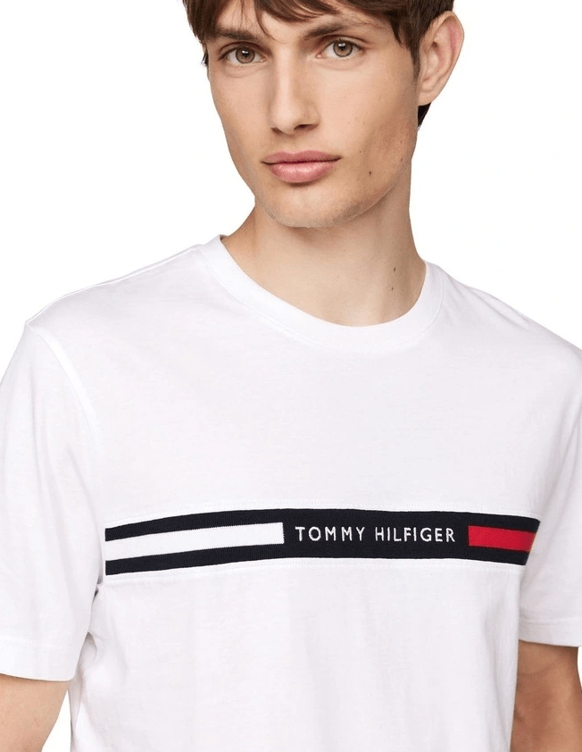 Load image into Gallery viewer, Tommy Hilfiger Mens Chest Insert Tee - White

