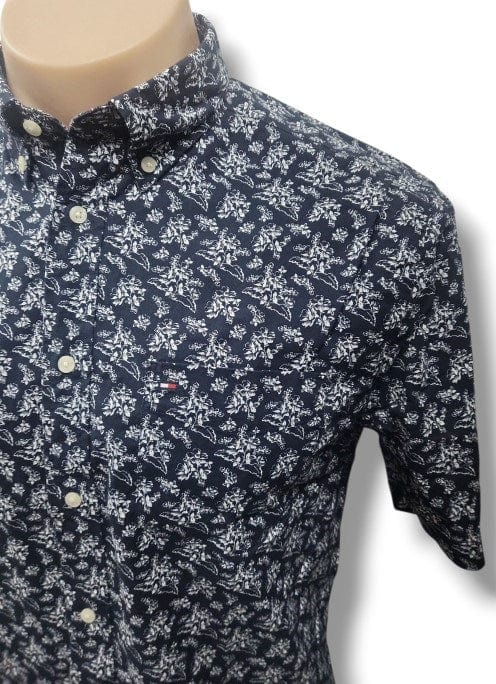 Tommy Hilfiger Mens Polin Small Print Regular Fit  Shirt