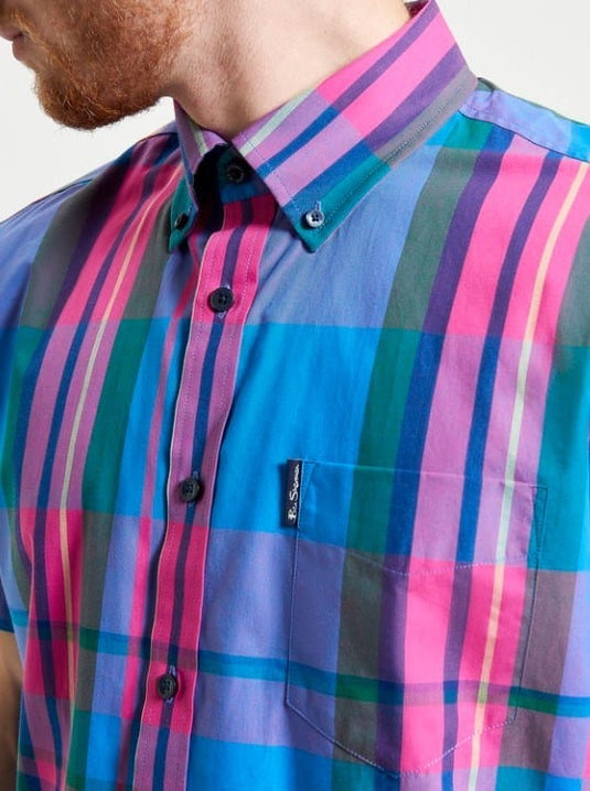 Ben Sherman Mens Large Madras Check Shirt