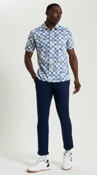 Ben Sherman Mens Chequerboard Print Shirt