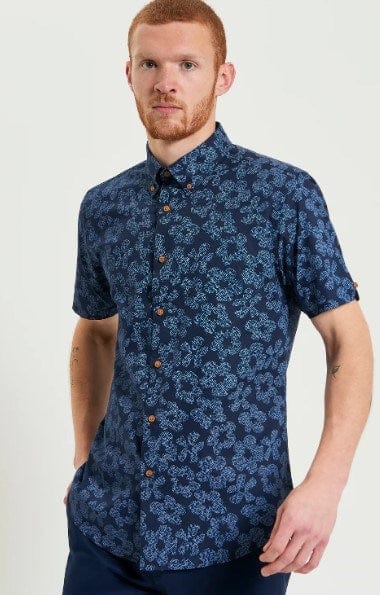 Ben Sherman Mens Stipple Floral Print Shirt