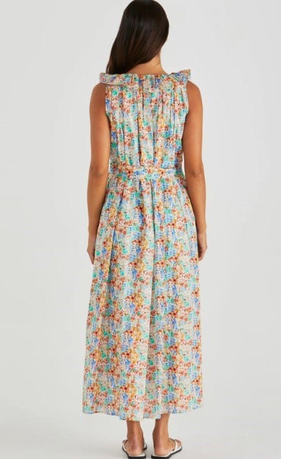 Sass Womens Panna Ruffled Neck Dress