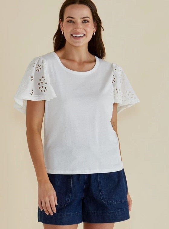 Load image into Gallery viewer, Betty Basics Womens Lottie Embroidered Tee
