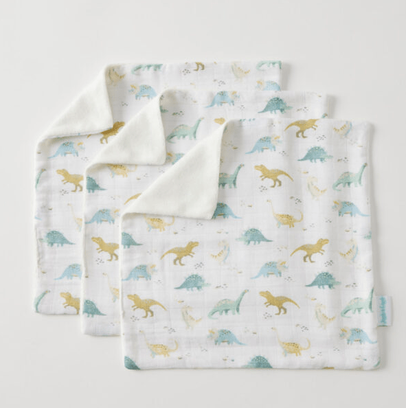 Pilbeam Jiggle & Giggle Dallying Dinosaurs Face Washer Set of 3
