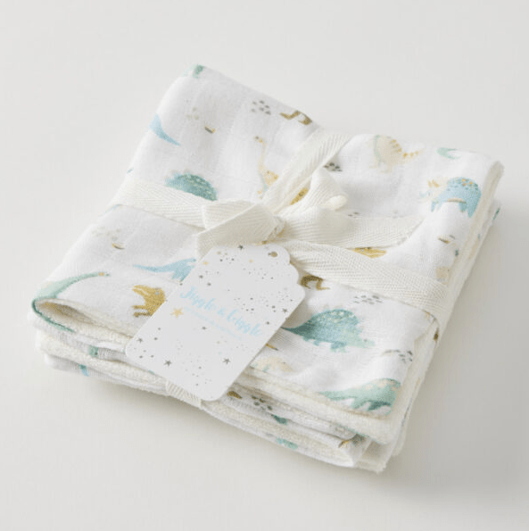 Load image into Gallery viewer, Pilbeam Jiggle &amp; Giggle Dallying Dinosaurs Face Washer Set of 3
