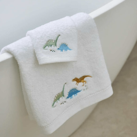 Pilbeam Jiggle & Giggle Dallying Dino Bath Towel & Face Washer
