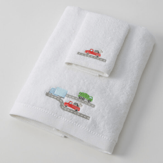 Pilbeam Jiggle & Giggle Trucking Along Bath Towel & Face Washer