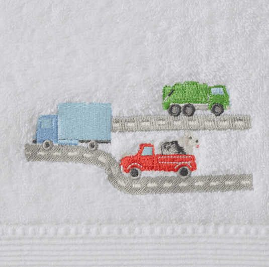 Pilbeam Jiggle & Giggle Trucking Along Bath Towel & Face Washer