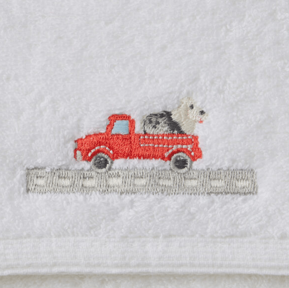 Load image into Gallery viewer, Pilbeam Jiggle &amp; Giggle Trucking Along Bath Towel &amp; Face Washer
