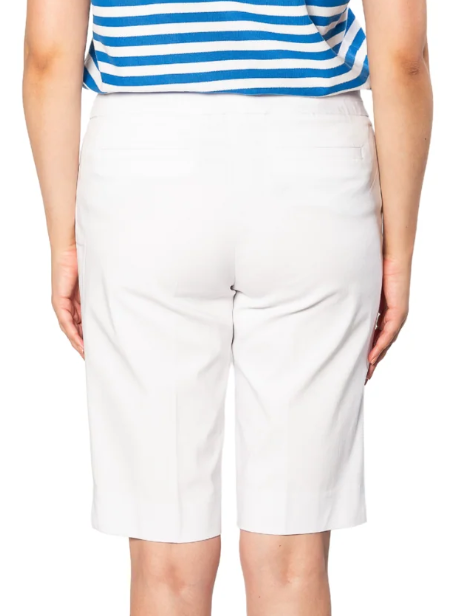 Load image into Gallery viewer, Equinox Womens Pull On Bengaline Knee Length Short - White
