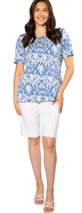 Load image into Gallery viewer, Equinox Womens Pull On Bengaline Knee Length Short - White
