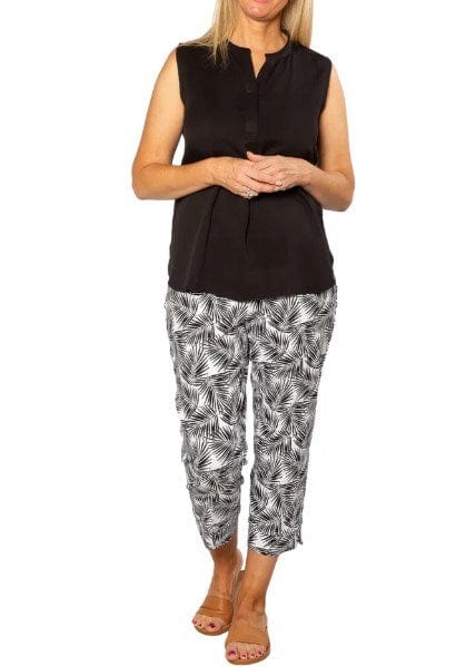 Equinox Womens Printed Bengaline 3/4 Length Pant - Black Palm
