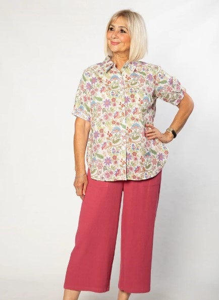 Equinox Womens Short Sleeve Floral Shirt