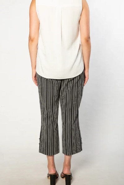 Equinox Womens Pure Cotton Drawstring Stripe Pant with Side Seam - Black