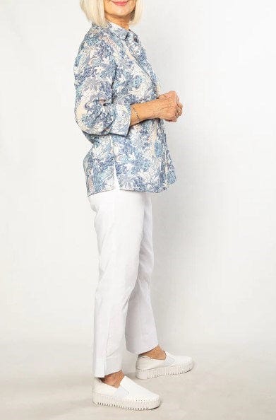 Load image into Gallery viewer, Equinox Womens 100% Cotton French Floral Print 3/4 Sleeve Shirt
