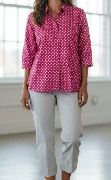 Load image into Gallery viewer, Equinox Womens 100% Cotton Spot Print 3/4 Sleeve Shirt
