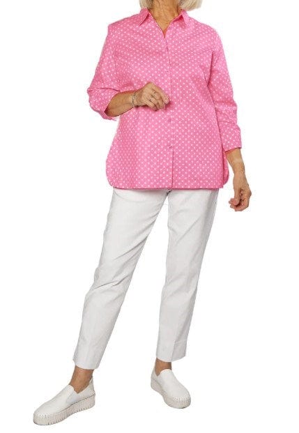 Load image into Gallery viewer, Equinox Womens 100% Cotton Spot Print 3/4 Sleeve Shirt
