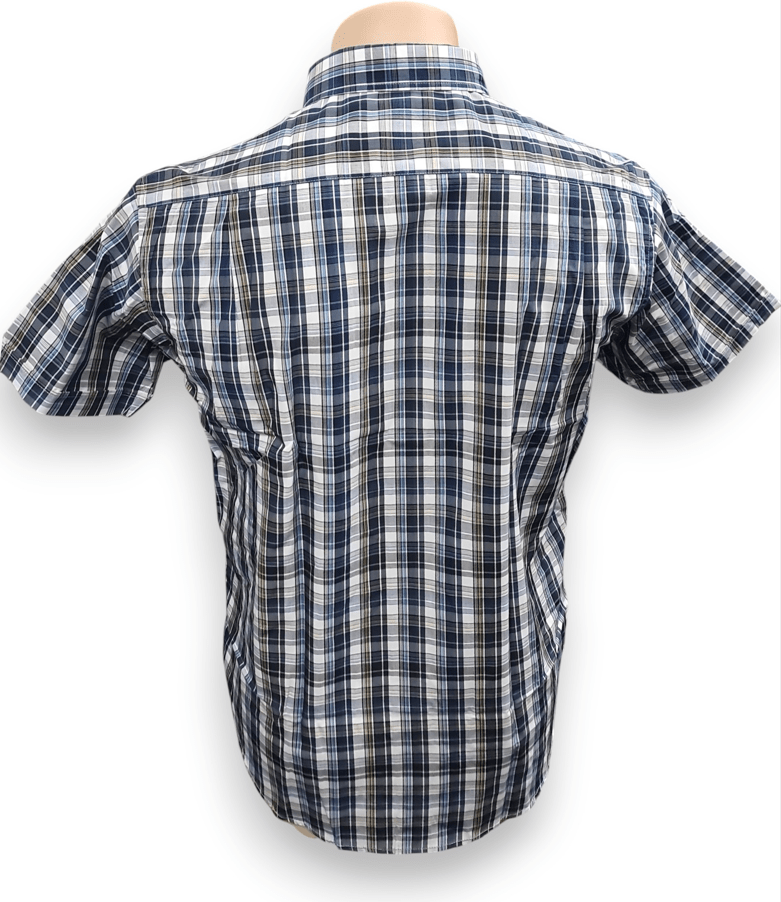 Load image into Gallery viewer, Back Bay Mens Oversize Bamboo Polyester Soft Touch Short Sleeve Shirt - White Check
