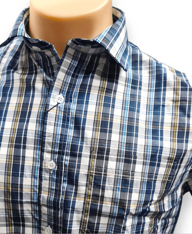 Load image into Gallery viewer, Back Bay Mens Bamboo Polyester Soft Touch Short Sleeve Shirt - White Check
