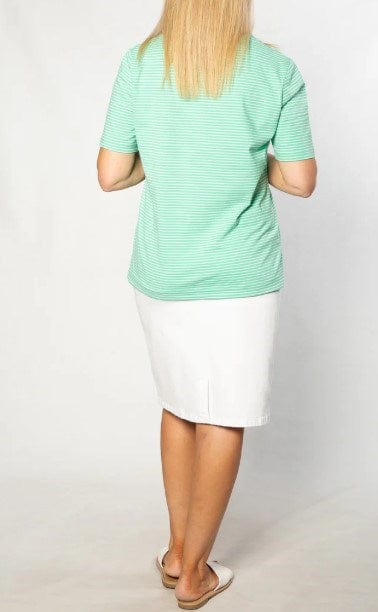 Load image into Gallery viewer, Equinox Womens Stretch Short Sleeve Yarn Dyed Stripe T-Shirt
