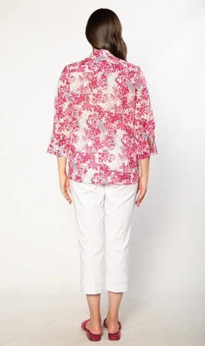 Equinox Womens 100% Cotton French Floral Print 3/4 Sleeve Shirt
