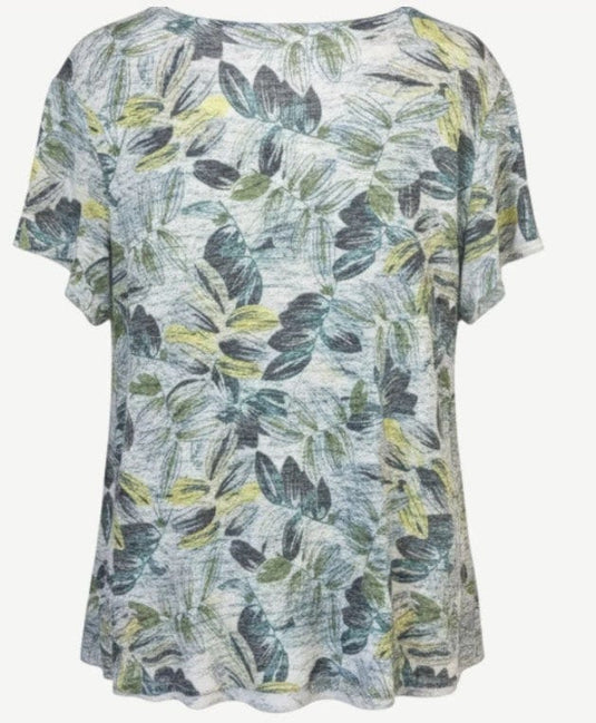 Corfu Womens Cotton Rich Burnout Sage And Sunlight