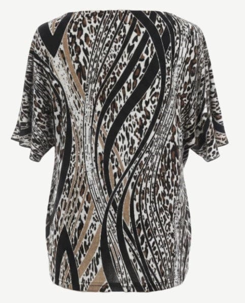 Corfu Womens Leopard Lush Slub Linen Top