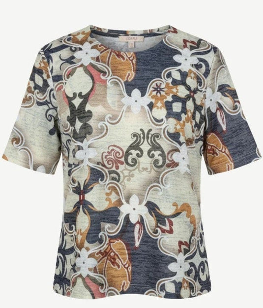 Corfu Womens Marrakech Viscose Burnout Jersey Top