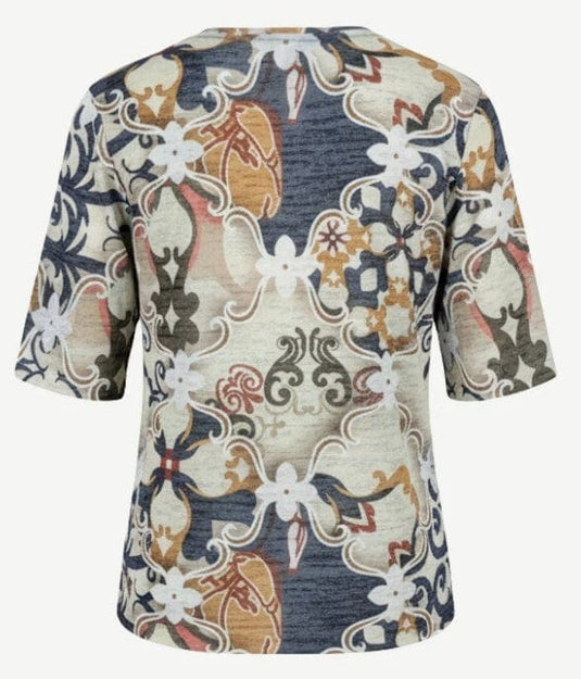 Corfu Womens Marrakech Viscose Burnout Jersey Top