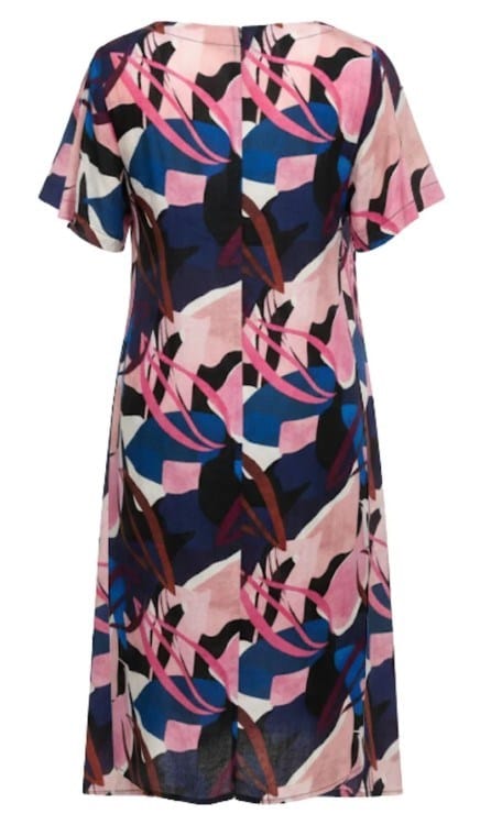 Corfu Womens Rust & Rose Linen Short Sleeve Dress