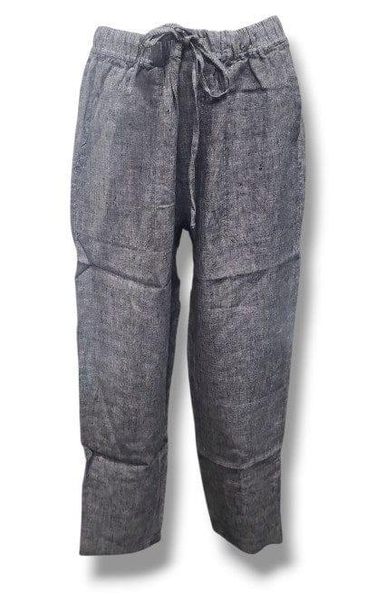 Corfu Womens Cross Dyed Linen Black
