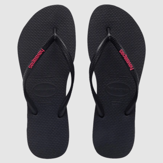 Havaianas Slim Rubber Logo Thongs