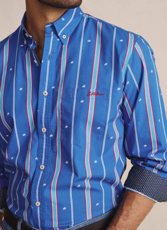 S. Kidman Mens Aberdeen Long Sleeve Shirt - Mid Blue