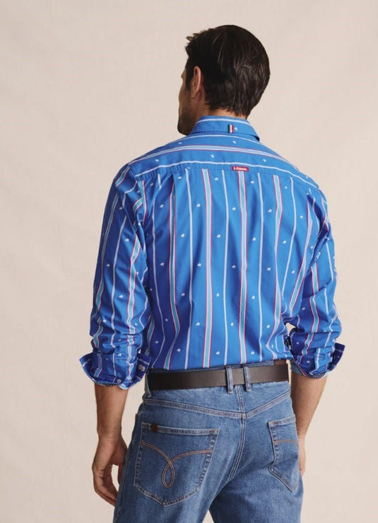 S. Kidman Mens Aberdeen Long Sleeve Shirt - Mid Blue