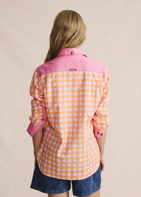S. Kidman Womens Spencer Full Placket Workshirt - Pale Pink Stripe