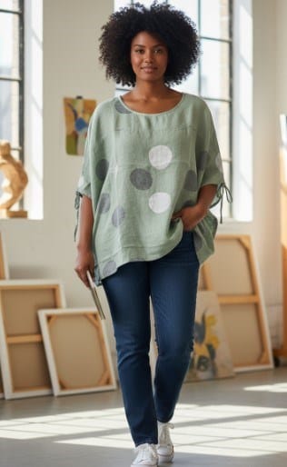 E.Talia Womens Tonal Spot Top