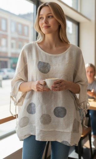 E.Talia Womens Tonal Spot Top