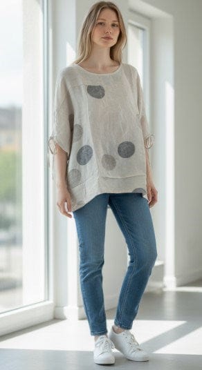 E.Talia Womens Tonal Spot Top