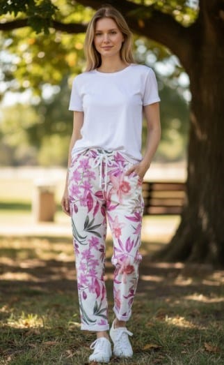 E.Talia Womens Lily Floral 3/4 Top