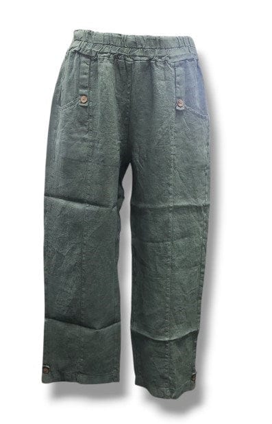 E.Talia Womens Linen 3/4 Pant