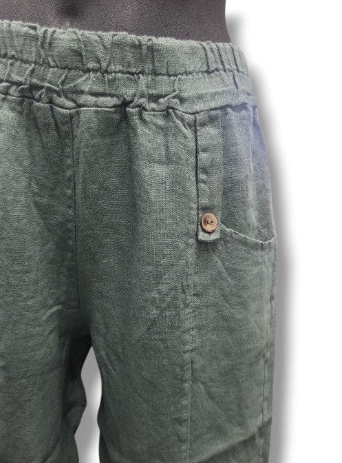 E.Talia Womens Linen 3/4 Pant