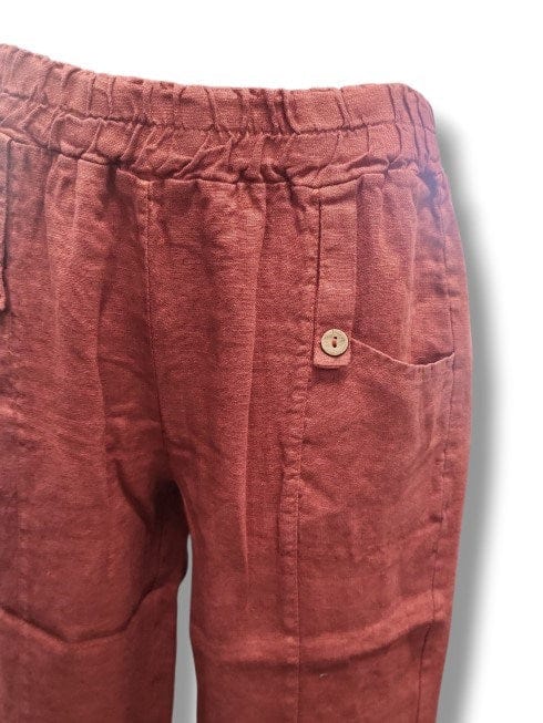 E.Talia Womens Linen 3/4 Pant