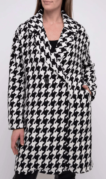 Load image into Gallery viewer, Pingpong Womens Houndstooth Boyfriend Coat

