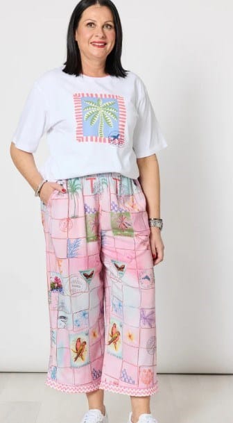 Load image into Gallery viewer, Threadz Womens Capri Print Wide Leg Pant
